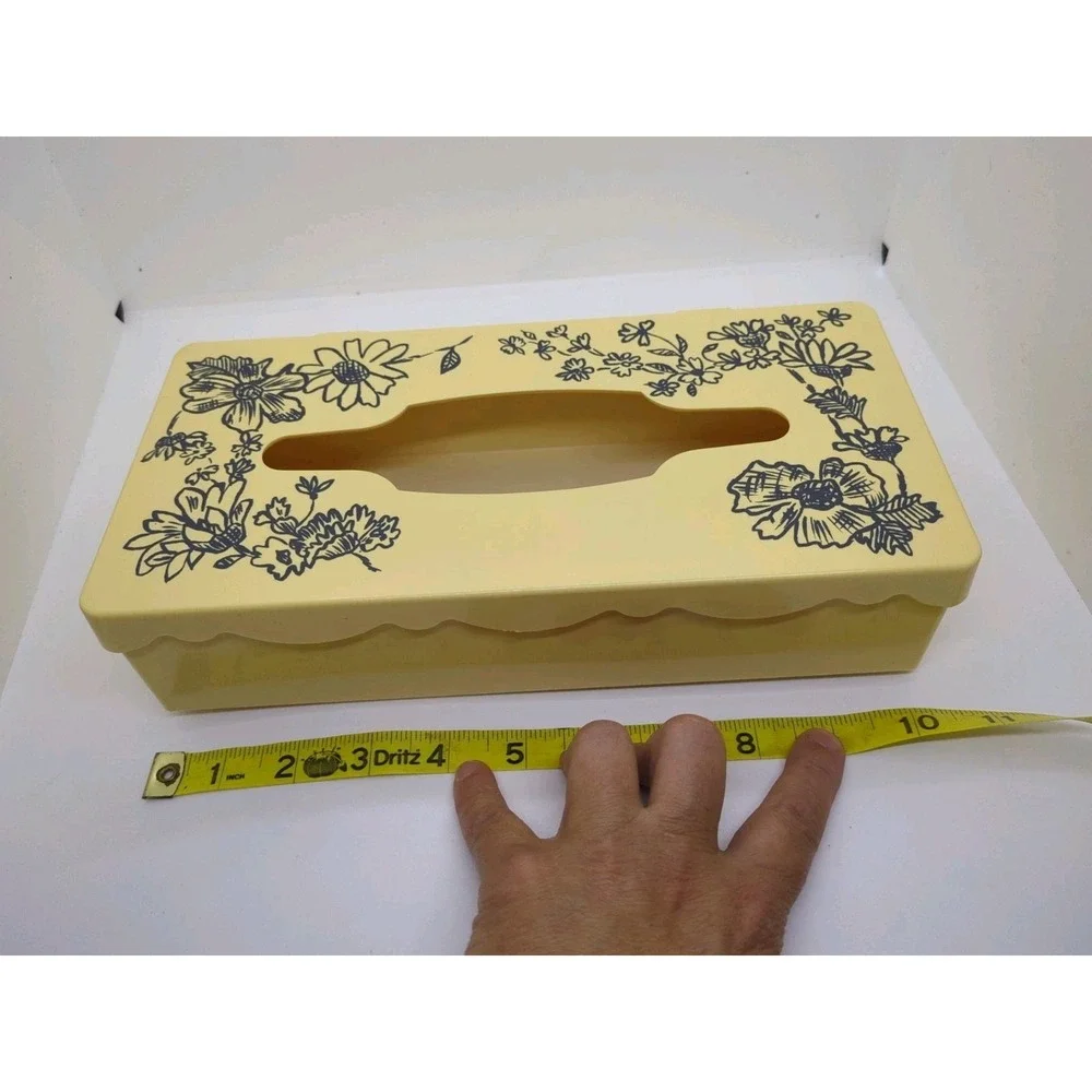 Vintage Hygiene 1960s? Blue Floral Tissue Box